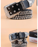 Rhinestone fashion skull belt
