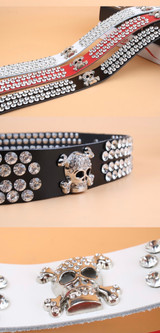 Rhinestone fashion skull belt