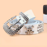 Rhinestone fashion skull belt