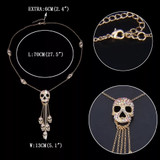 Blinged out skulls necklace