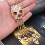 Blinged out skulls necklace