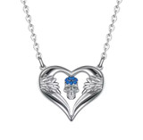 Winged heart skull necklace