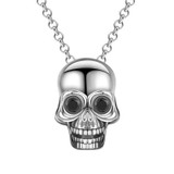 CZ eyes skull pendant necklace