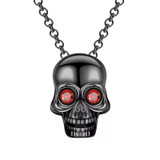 CZ eyes skull pendant necklace