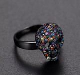 Punk CZ skull ring