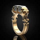 skull and dice ring