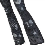 Skull print jeans
