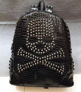 Skull and crossbones rivet backpack