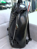 Skull head rivet leather backpack