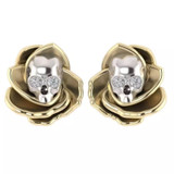 Skull in rose stud earrings
