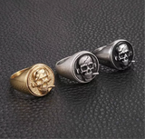 Skull relief SS ring