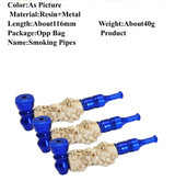 Skull head white resin tobacco pipe