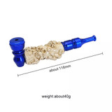 Skull head white resin tobacco pipe