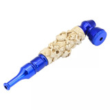 Skull head white resin tobacco pipe