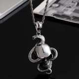 Skull and snake SS pendant chain