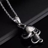 Skull and snake SS pendant chain
