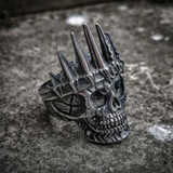 Skull king hammered SS ring