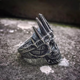 Skull king hammered SS ring