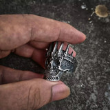 Skull king hammered SS ring
