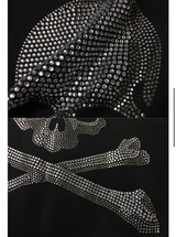 Rhinestone skull & crossbones zip up hoodie