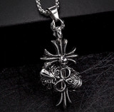 Skull gothic cross necklace