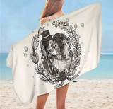 Skull print beach towel