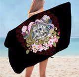 Skull print beach towel