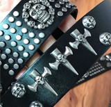Genuine leather vintage skull belt