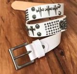 Genuine leather vintage skull belt