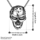 Skull fanged SS men’s necklace