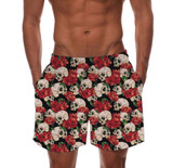 Skull and roses swim trunk