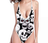 Skull print swimsuit