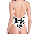 Skull print swimsuit
