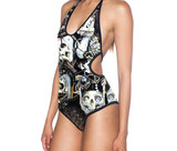 Skull print swimsuit