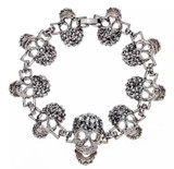 Skulls rhinestone bracelet