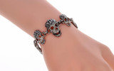 Skulls rhinestone bracelet