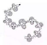 Skulls rhinestone bracelet