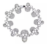 Skulls rhinestone bracelet