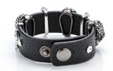 Skulls and cross rhinestone bracelet