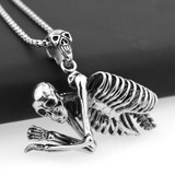 Skeletal torso pendant necklace