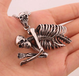 Skeletal torso pendant necklace