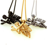 Skeletal torso pendant necklace