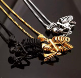 Skeletal torso pendant necklace