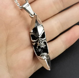 Crescent moon face pendant necklace