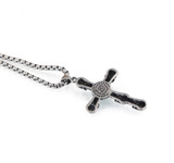 Cross skull eye pendant necklace