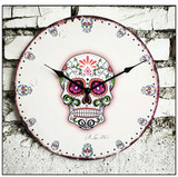 Sugar skull wall clock