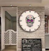 Sugar skull wall clock