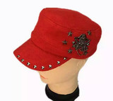 Skull and chain rivets baseball cap