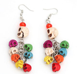 Colorful skulls drop earrings