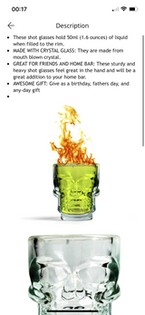 Skull shot glasses set of 4